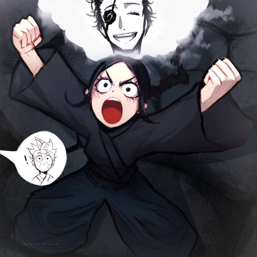 asta_(black_clover), black_clover, black_kimono, braid, darckon3, highres, japanese_clothes, kimono
