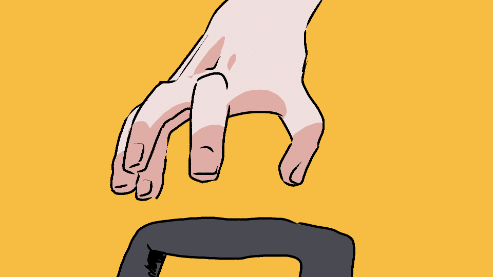 2boys, animated, animated_gif, black_hair, black_suit, blonde_hair, chainsaw, chainsaw_man, chinese_commentary, cosplay, crossover, formal, kageyama_shigeo, mob_psycho_100, multiple_boys, necktie, pciyooo, pochita_(chainsaw_man), pochita_(chainsaw_man)_(cosplay), reigen_arataka, shirt, simple_background, suit, white_shirt, yellow_background