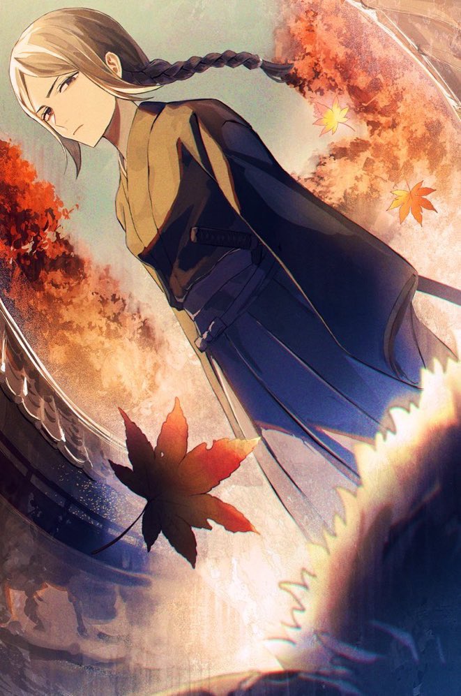 1girl, black_clover, black_hair, braid, gen_me, hakama, hakama_skirt, japanese_clothes