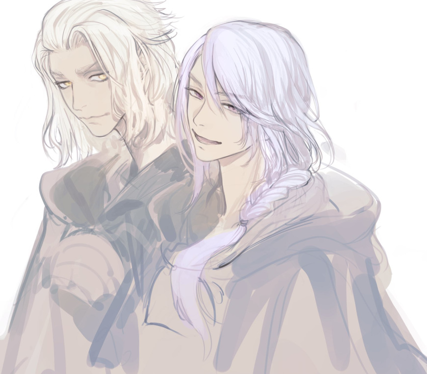 2boys, bangs, blonde_hair, commentary, emet-selch, final_fantasy, final_fantasy_xiv, from_side