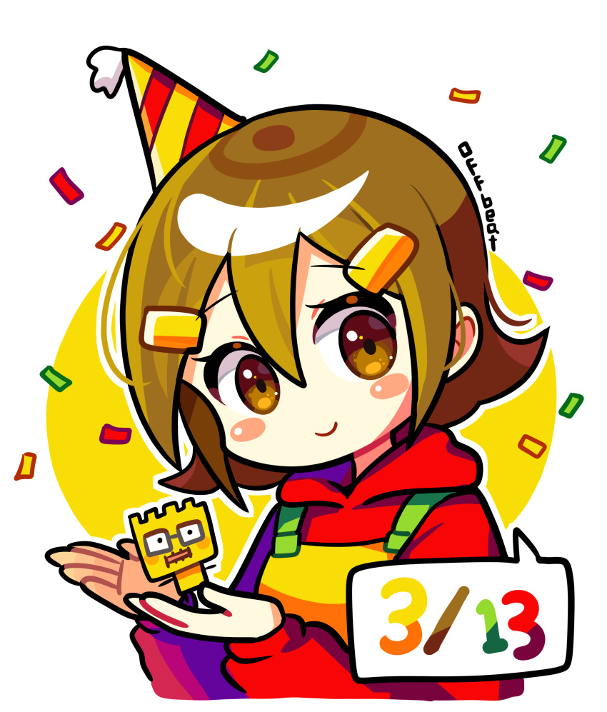 5-volt, brown_eyes, fronk, highres, offbeat, short_hair, solo, warioware