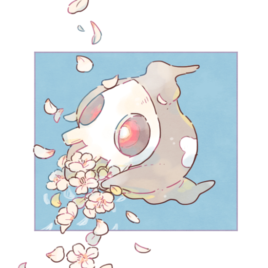 bright_pupils, duskull, falling_petals, flower, holding, holding_flower, katiko, leaf