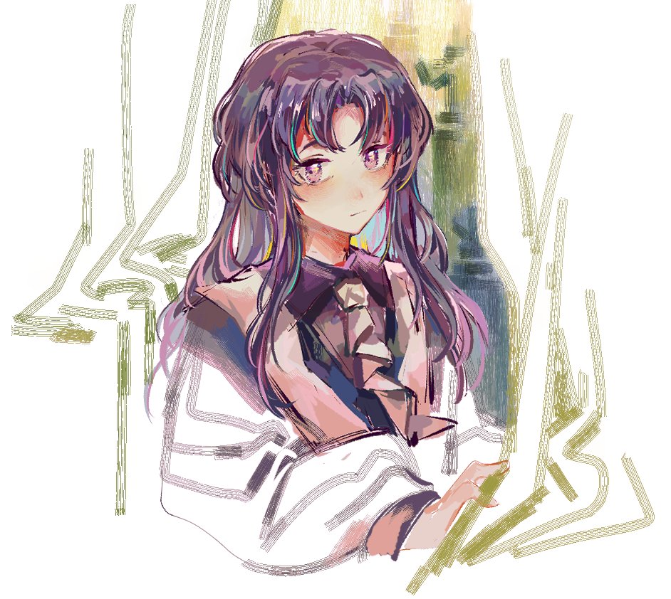 1other, androgynous, badai, bangs, clause, closed_mouth, collared_shirt, commentary