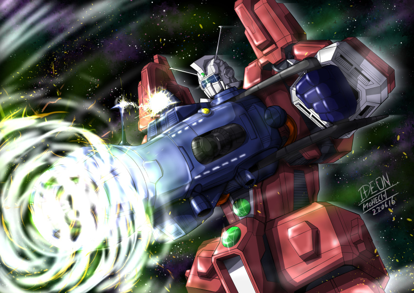 2022, absurdres, battle, densetsu_kyojin_ideon, energy, energy_beam, energy_cannon, energy_gun