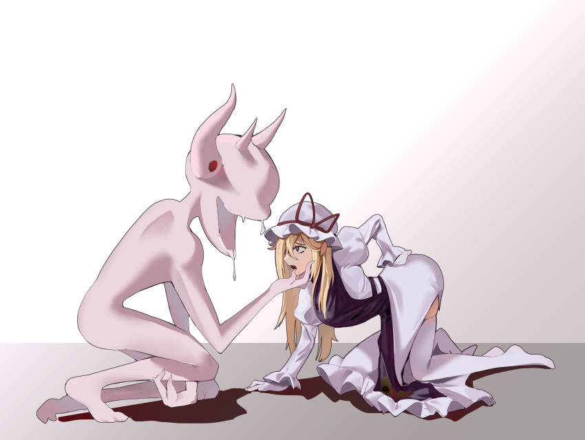 1girl, absurdres, blonde_hair, colored_skin, dress, garo:vanishing_line, garo_(series), highres