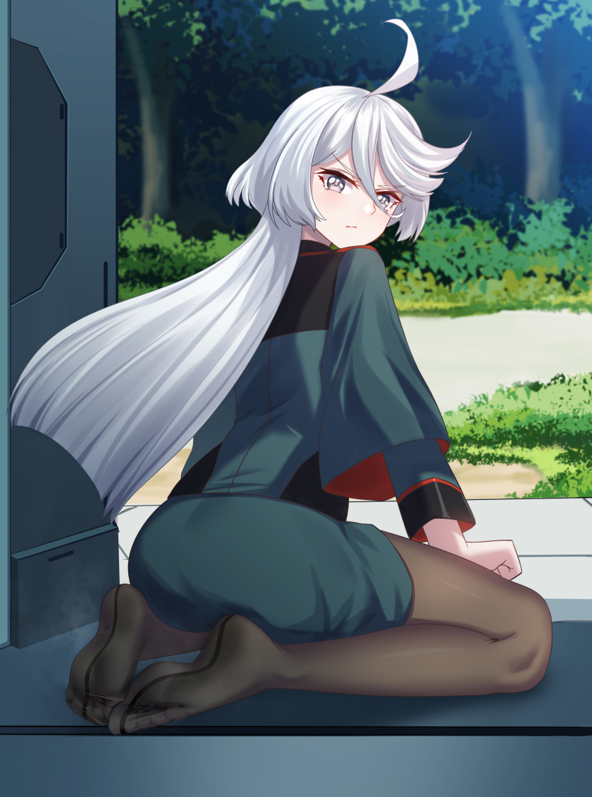 1girl, absurdres, bangs, black_footwear, black_pantyhose, black_thighhighs, boots, cang_se_ye_hua