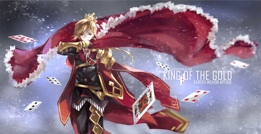 1boy, absurdres, armor, artist_name, black_gloves, black_jacket, black_pants, blonde_hair