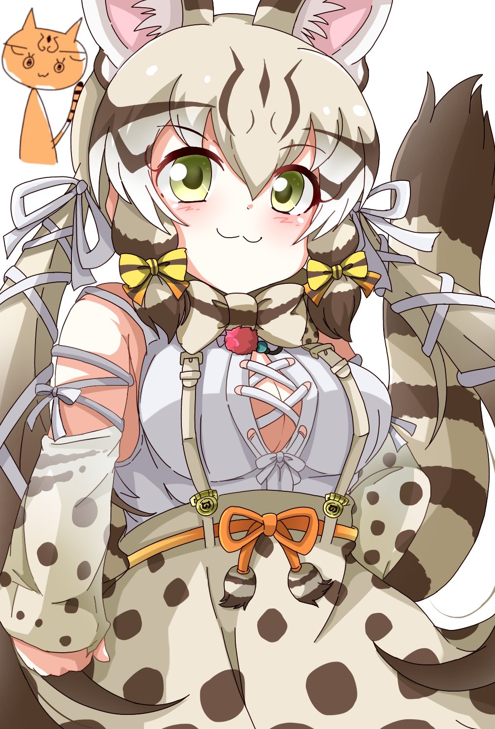 1girl, animal_costume, animal_ear_fluff, animal_ears, bow, bowtie, cat_ears, cat_girl