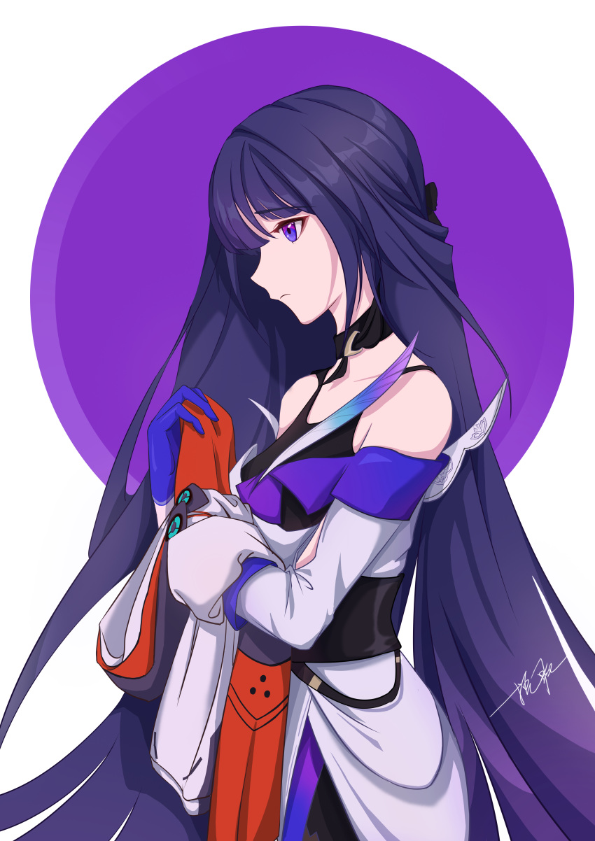 1girl, absurdres, bangs, bare_shoulders, black_choker, blunt_bangs, choker, closed_mouth
