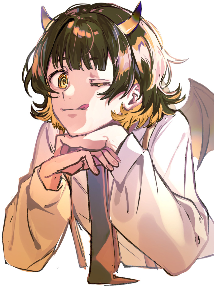 1boy, absurdres, bachira_meguru, bangs, black_hair, blonde_hair, blue_lock, closed_mouth