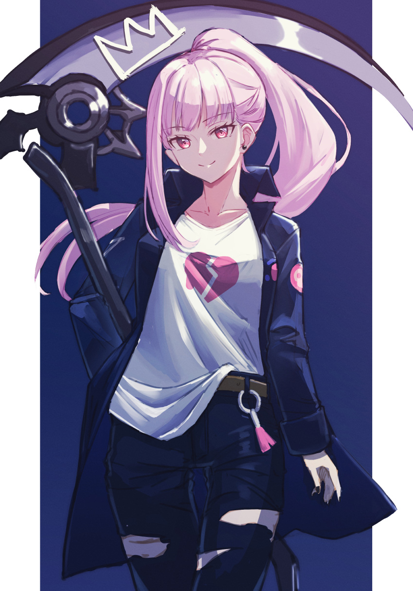 1girl, absurdres, ankimo_(nirudo), belt, black_jacket, black_nails, black_pants, breasts