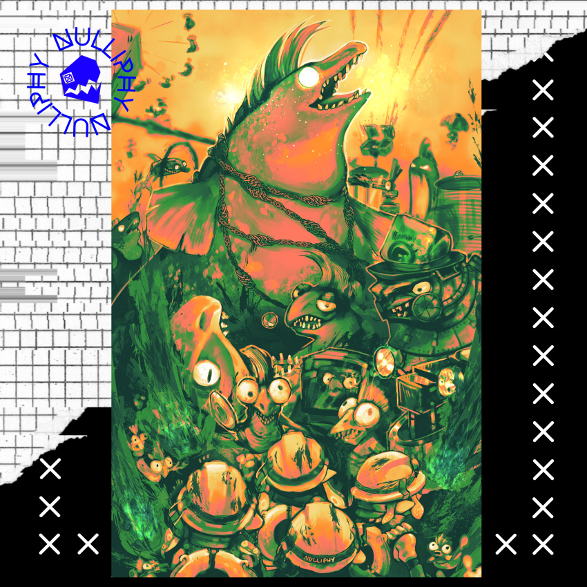 4others, absurdres, artist_name, big_shot_(splatoon), blank_eyes, border, bulging_eyes, chinook_(splatoon)