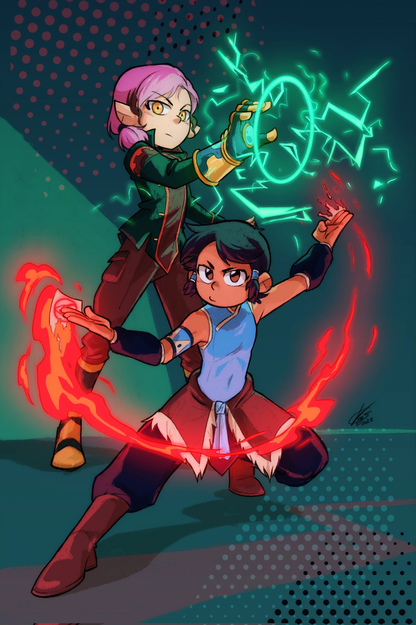 2girls, amity_blight, asami_sato, asami_sato_(cosplay), avatar_legends, black_hair, cosplay, crossover