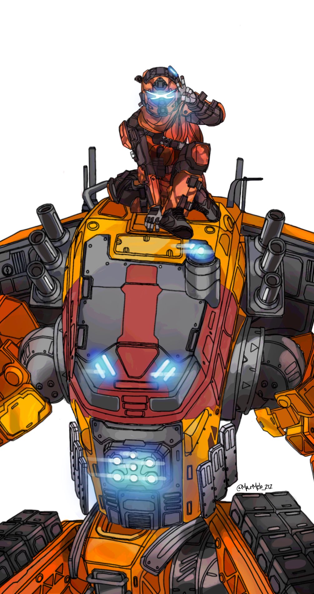 1boy, assault_visor, blue_eyes, bodysuit, extra_eyes, gloves, glowing, glowing_eyes