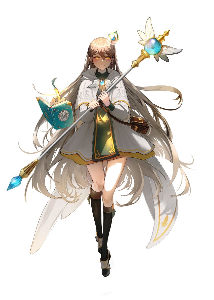 1boy, absurdres, bangs, bishop, bishop_(maplestory), book, brown_hair, cizzi