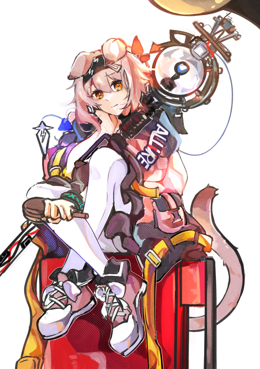 1girl, absurdres, animal_ears, arknights, black_collar, black_hairband, blue_jacket, bright_pupils