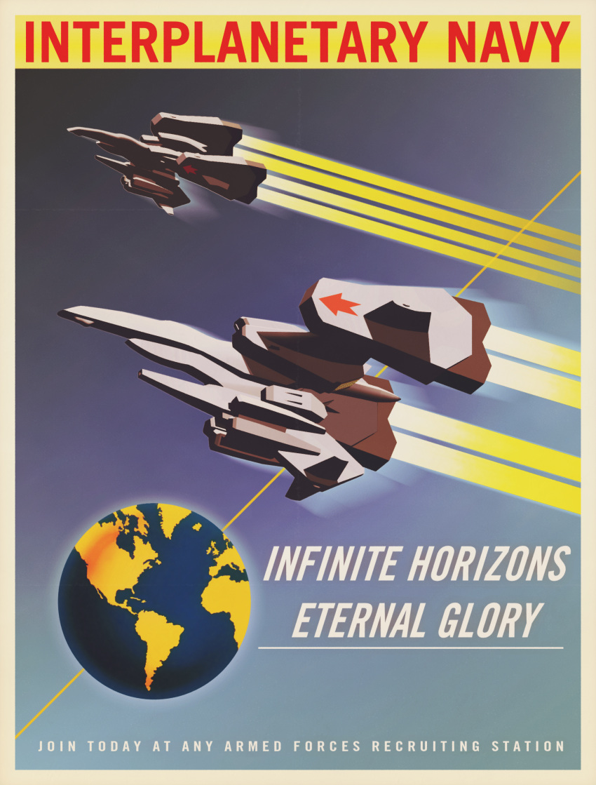 1950s_(style), absurdres, earth_(planet), english_text, highres, mecha, military, no_humans