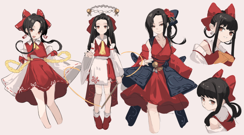 absurdres, adapted_costume, alternate_costume, alternate_hairstyle, clynxen, hakurei_reimu, highres, sketch