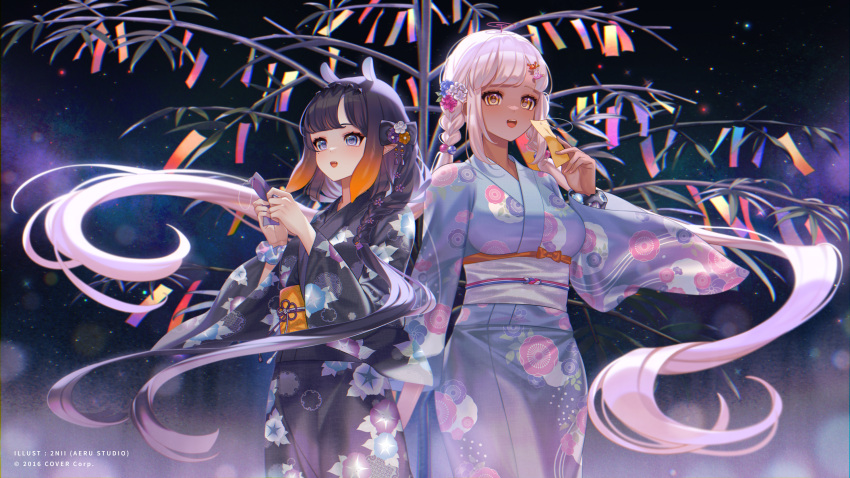 2girls, 2nii, absurdres, alternate_costume, bangs, blonde_hair, braid, commentary