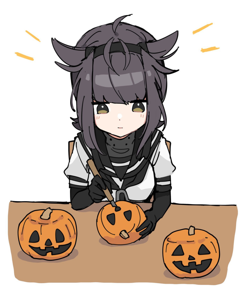 1girl, ahoge, black_bodysuit, bodysuit, brown_eyes, brown_hair, closed_mouth, hachimaki