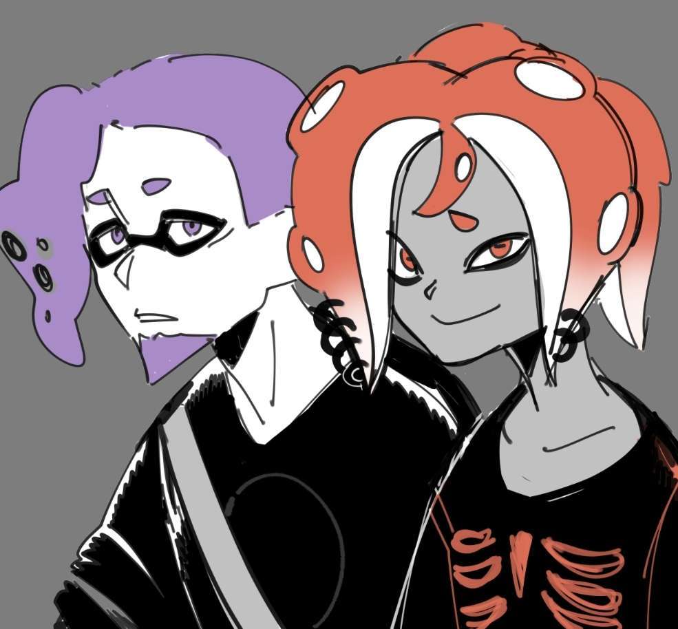 2boys, bangs, beard, black_shirt, caffstrink, closed_mouth, collarbone, commentary