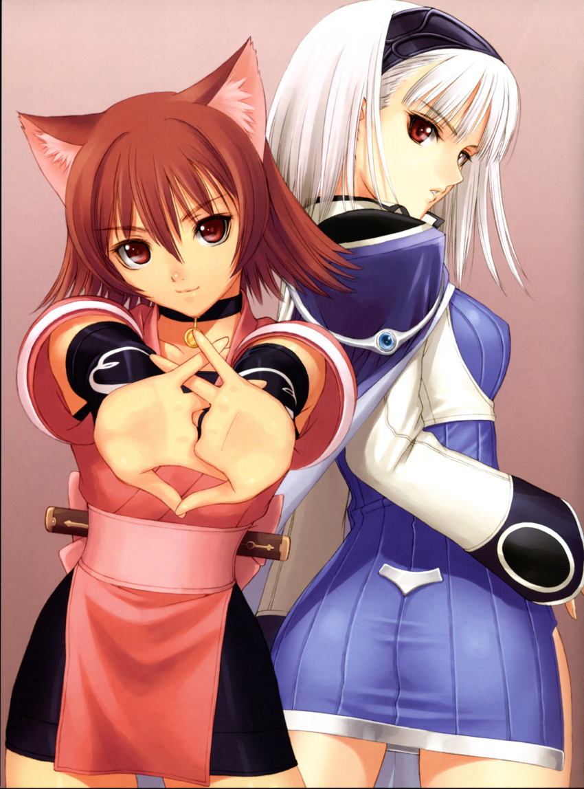 albino, animal_ears, blanc_neige, cat_ears, highres, mao, mao_(shining_tears), nekomimi
