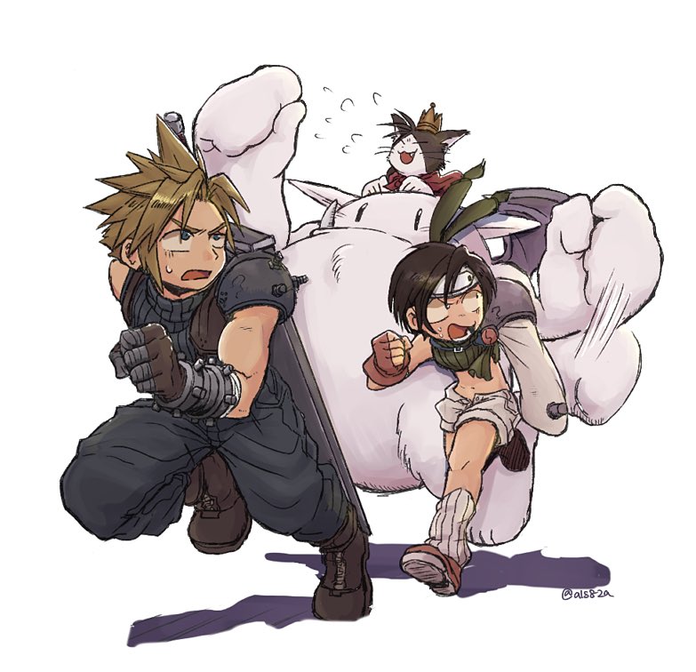 1boy, 1girl, als8za, armor, baggy_pants, bangs, black_hair, blonde_hair