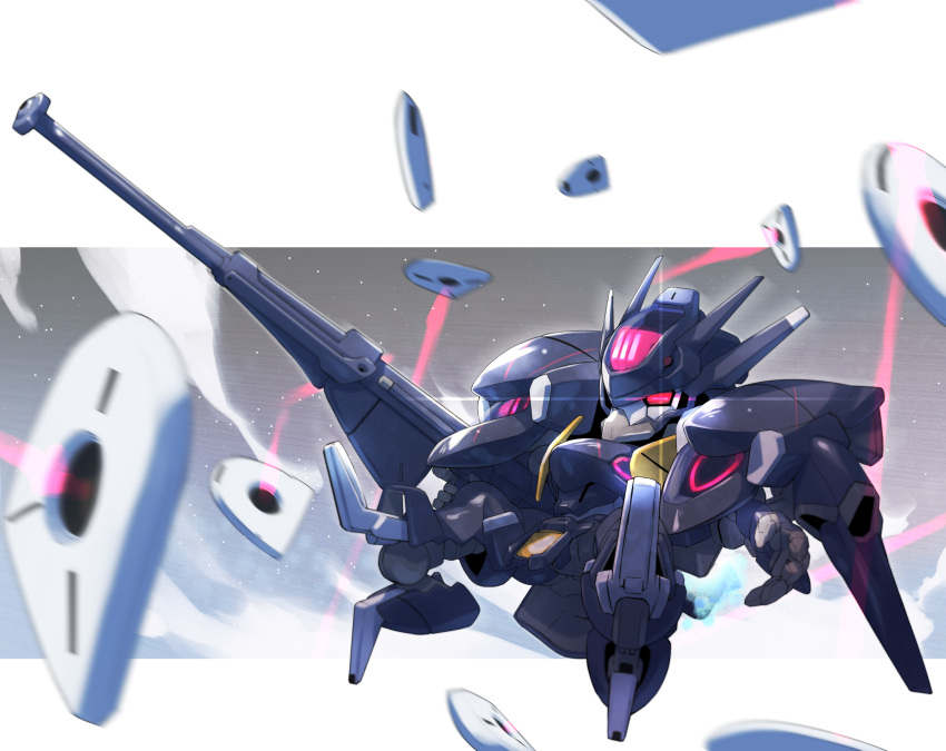 absurdres, beam_rifle, bit_(gundam), chibi, commentary_request, energy_gun, fune_(fune93ojj), funnels_(gundam)