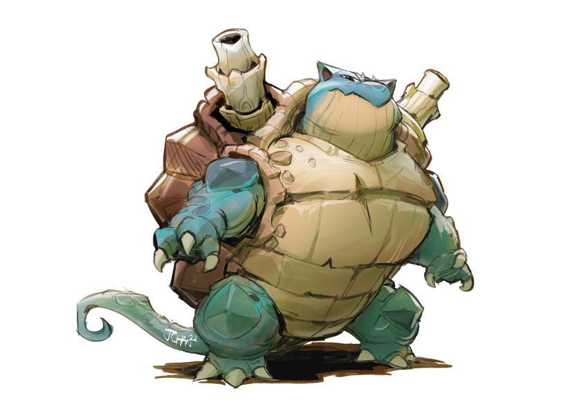 artist_name, blastoise, closed_mouth, full_body, justinchans, looking_at_viewer, no_humans, pokemon, pokemon_(creature), shell, simple_background, solo, white_background