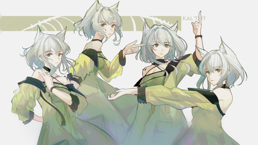 1girl, animal_ear_fluff, animal_ears, arknights, black_choker, cat_ears, cat_girl, character_name
