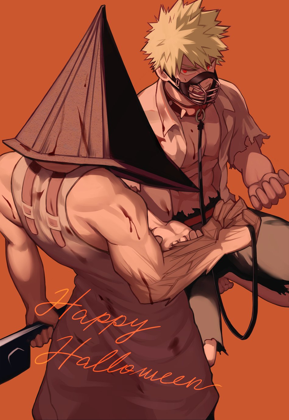 2boys, bakugou_katsuki, bangs, blonde_hair, blood, blood_on_clothes, boku_no_hero_academia, collared_shirt