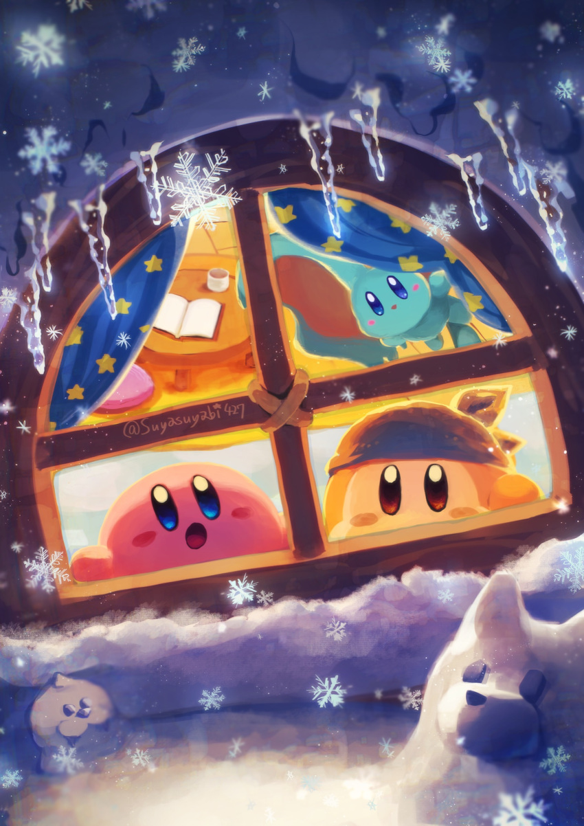 3boys, :o, animal, artist_name, awoofy, bandana, bandana_waddle_dee, blue_bandana