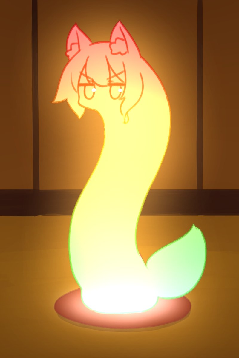 1girl, animal_ear_fluff, animal_ears, bangs, fox_ears, fox_tail, gaming_penis_ikebana_(meme), glowing, highres, indoors, kemomimi-chan_(naga_u), looking_at_viewer, meme, naga_u, original, sidelocks, solo, tail, v-shaped_eyebrows