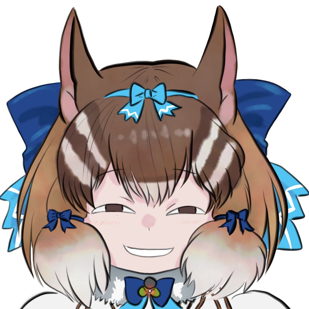 1girl, aburaeoyaji, animal_costume, animal_ear_fluff, animal_ears, anya's_heh_face_(meme), blue_bow, bow