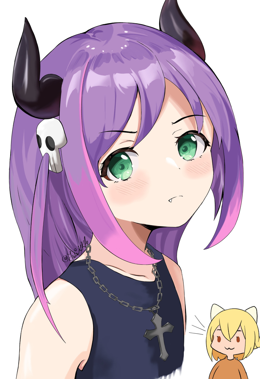 absurdres, blush, closed_mouth, collared_shirt, gradient, gradient_background, green_eyes, high_contrast