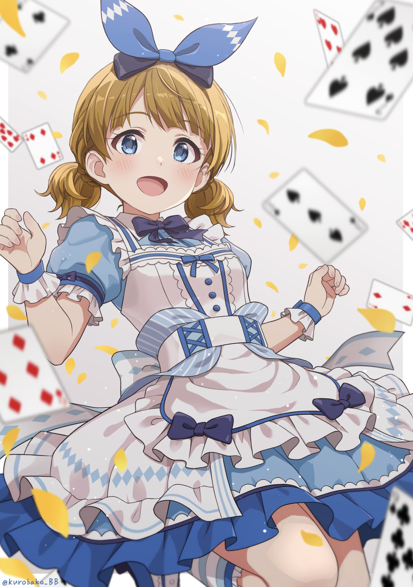 1girl, absurdres, alice_(alice_in_wonderland), alice_(alice_in_wonderland)_(cosplay), alice_(wonderland), apron, back_bow, bangs