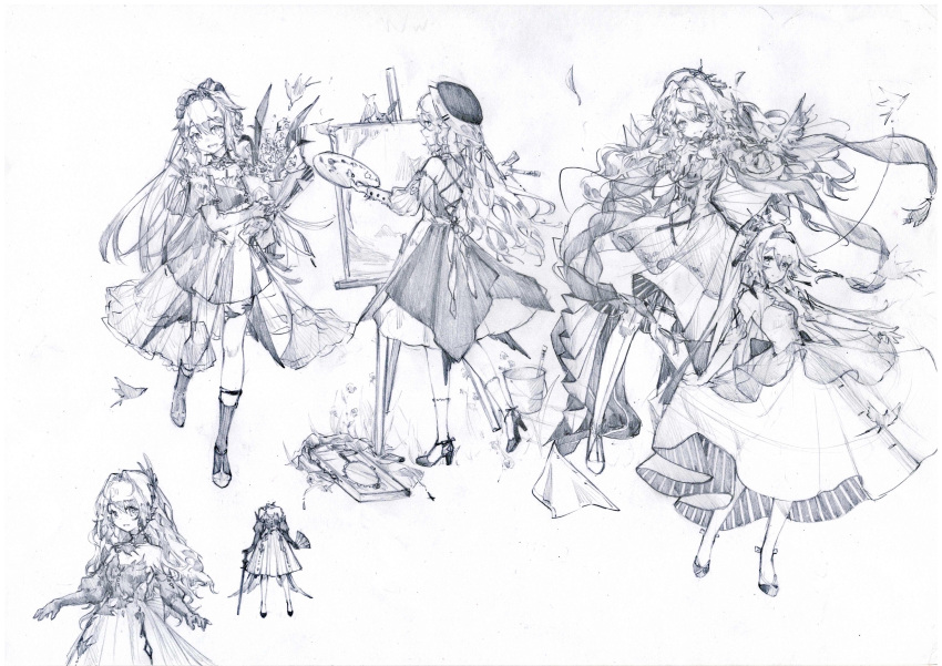 1girl, alternate_costume, arknights, astesia_(arknights), astesia_(frlibre_on_the_palace)_(arknights), astgenne_(arknights), bird, boots