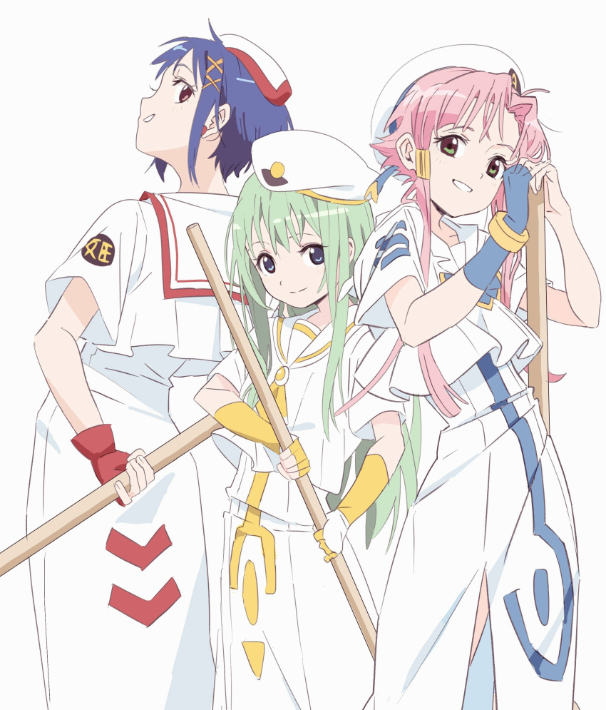 3girls, absurdres, aika_granzchesta, alice_carroll, aria, aria_company_uniform, ascot, blouse