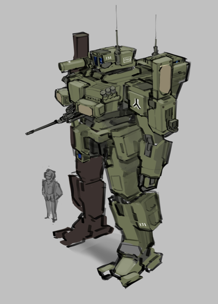 1other, clenched_hand, gradient, gradient_background, grey_background, highres, jacket, mecha