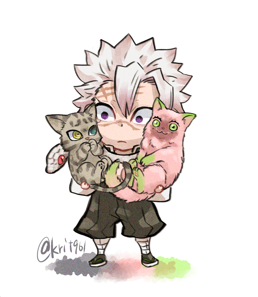 1boy, :3, animal, animal_around_neck, animalization, aqua_eyes, bangs, black_pants