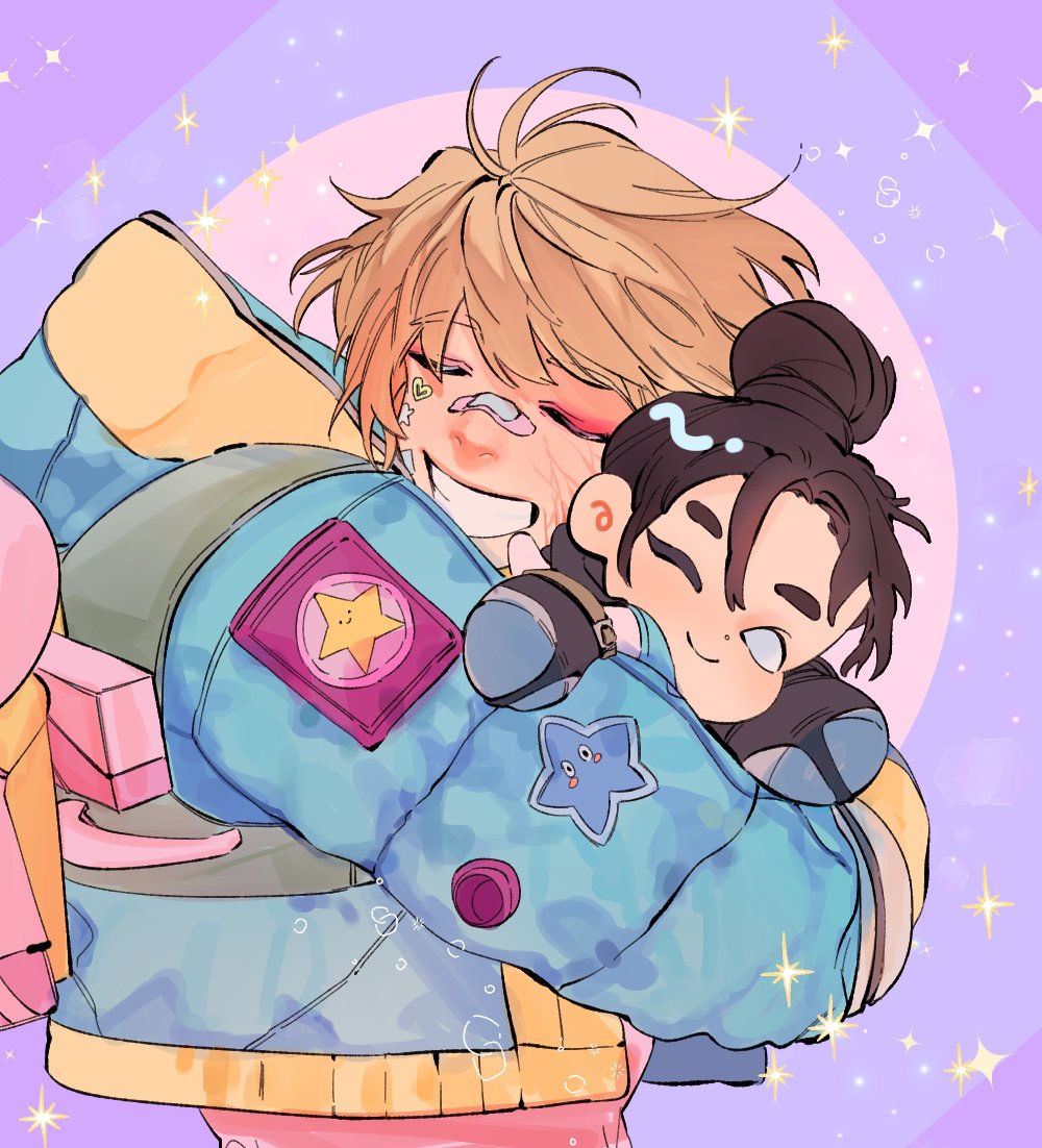 1girl, apex_legends, bandaid, bandaid_on_face, bandaid_on_nose, blue_jacket, bodysuit, character_doll