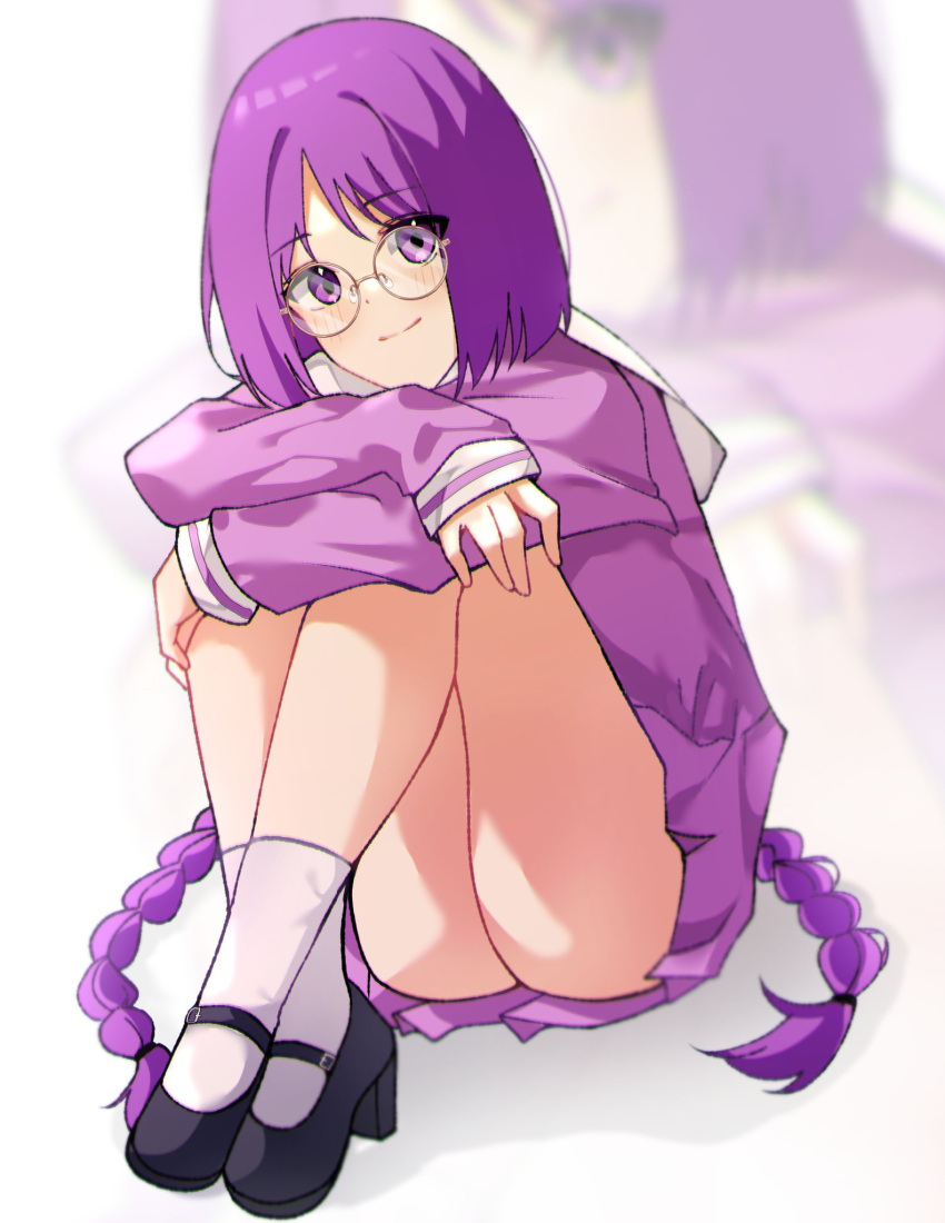 1girl, ass, bad_link, bare_legs, boruto:_naruto_next_generations, braid, dress, glasses