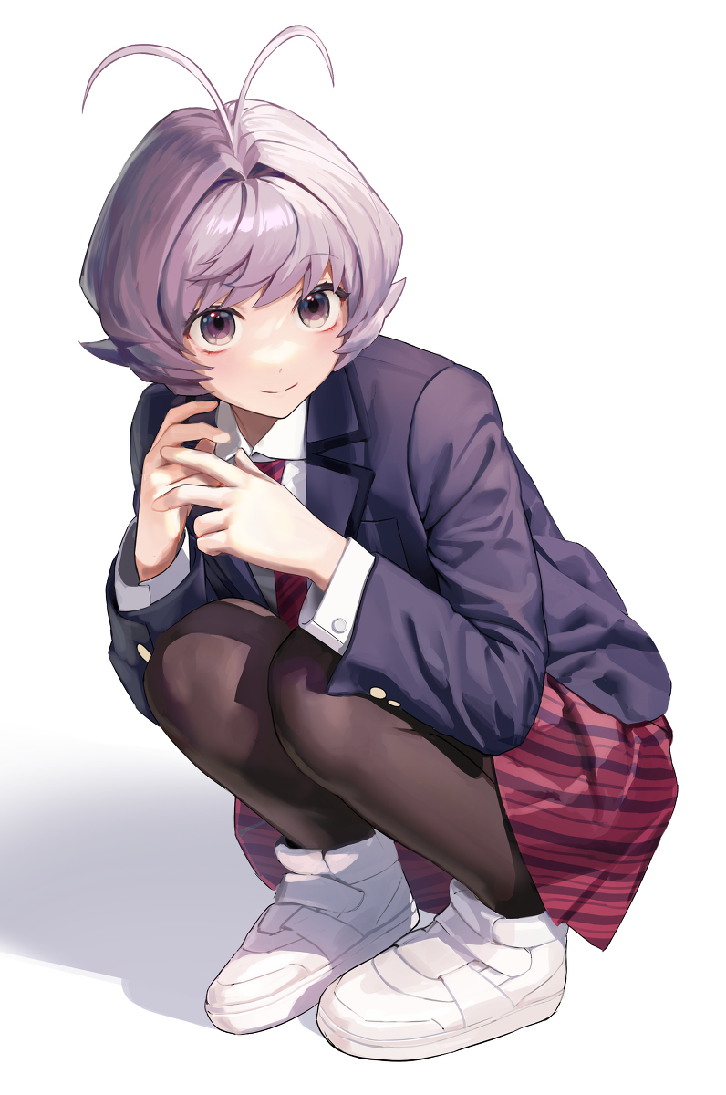 1girl, 1other, ahoge, antenna_hair, blazer, buttons, fanart, fanart_from_pixiv