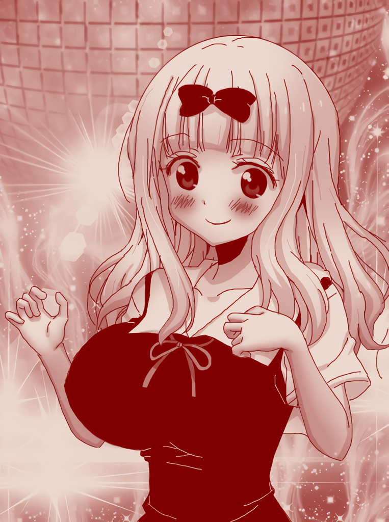 1girl, bangs, blush, bow, breasts, fujiwara_chika, hair_bow, kaguya-sama_wa_kokurasetai_~tensai-tachi_no_renai_zunousen~