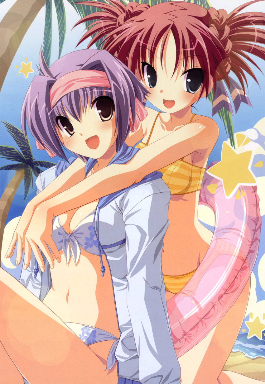 bikini, harukazedori_ni_tomarigi_wo, kaneda_akiho, momotani_harune, skyfish, swimsuit, tsurugi_hagane