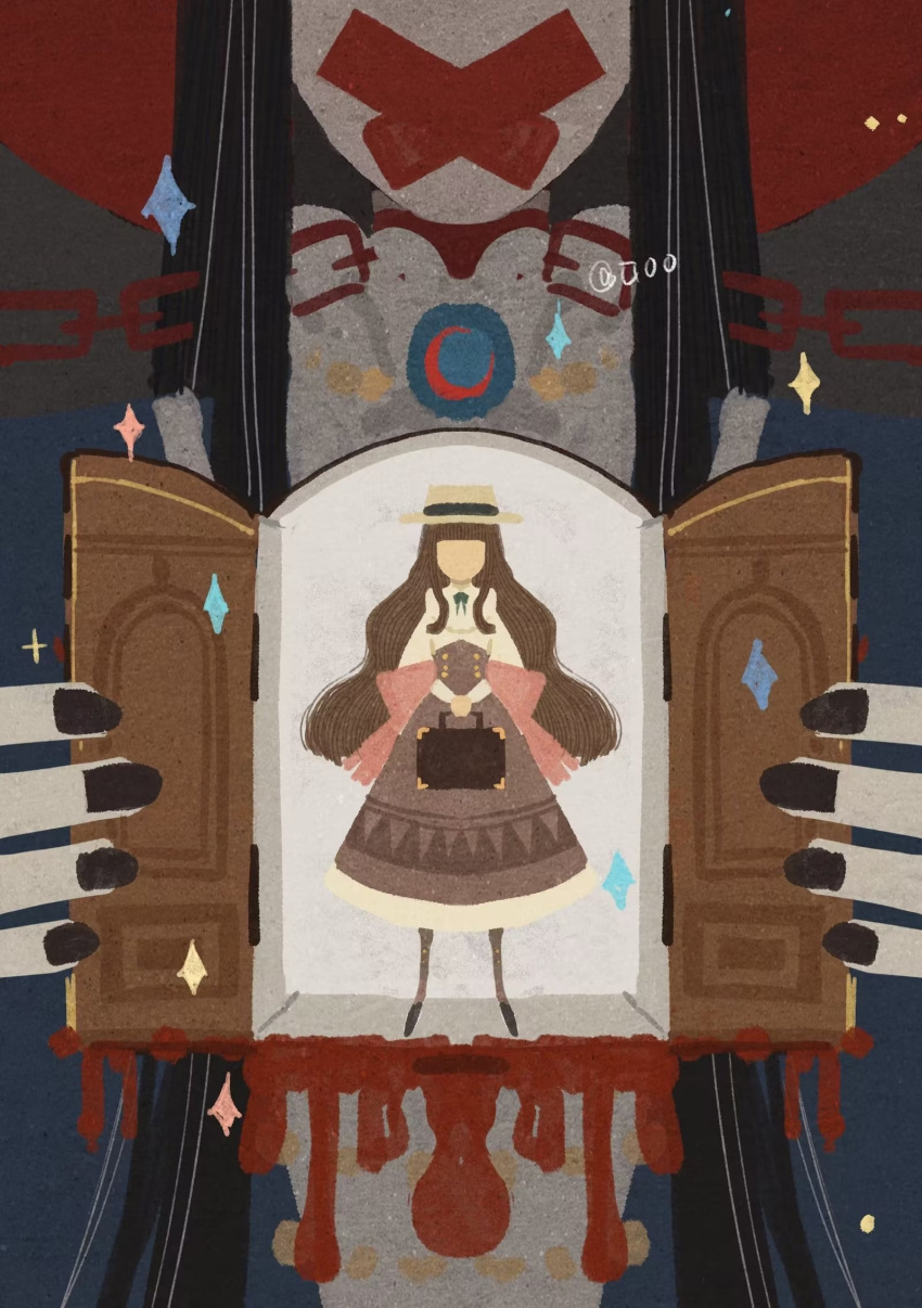 1boy, 1girl, :x, angel, black_hair, blood, blue_jacket, boots