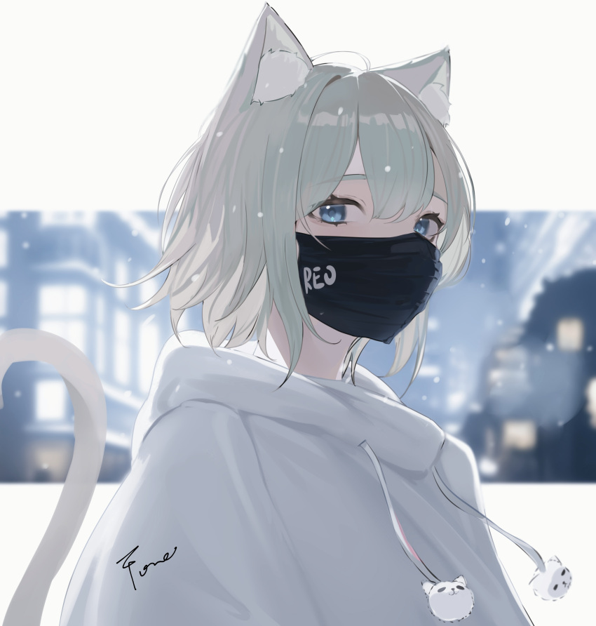 1girl, absurdres, animal_ear_fluff, animal_ears, bangs, blue_eyes, blurry, blurry_background