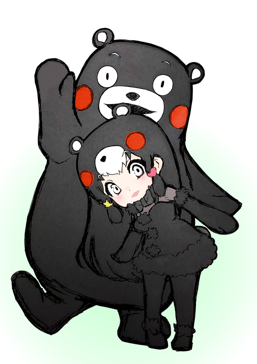 1girl, animal_costume, animal_ear_fluff, animal_ears, bear_costume, bear_ears, bear_girl, bear_tail
