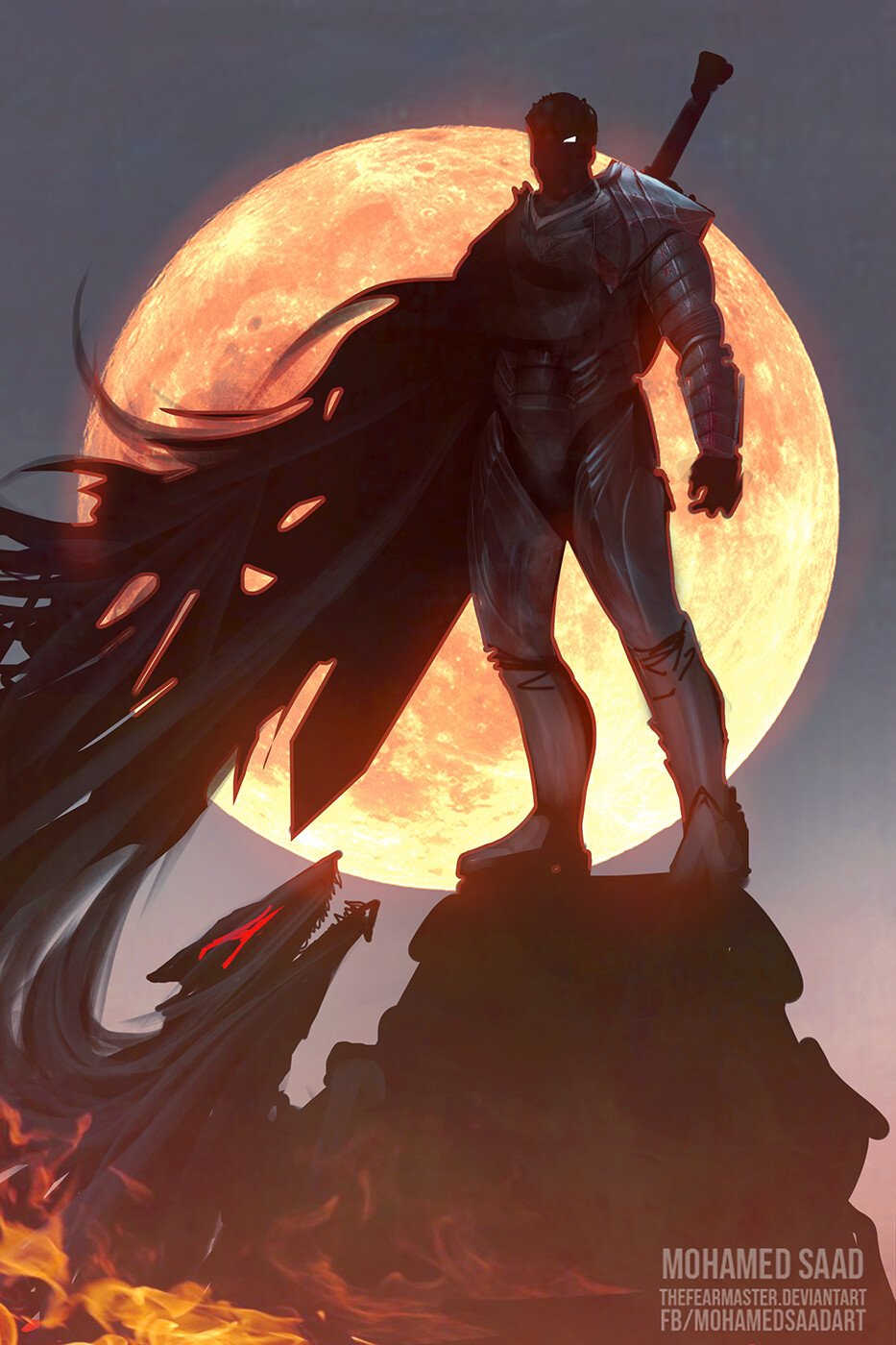 1boy, armor, artist_name, beast_of_darkness_(berserk), berserk, black_cloak, cloak, commentary