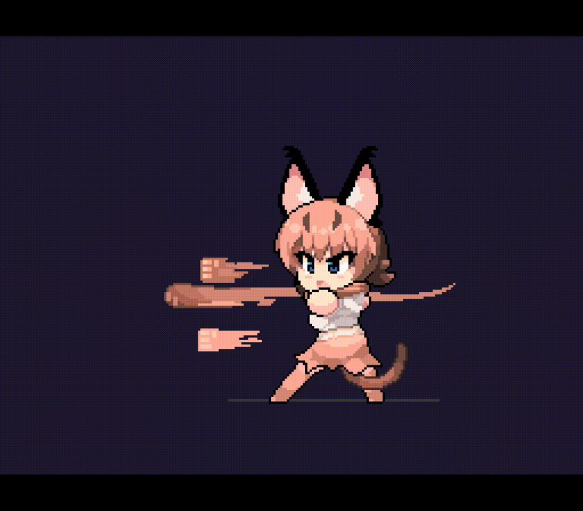 1girl, animal_costume, animal_ear_fluff, animal_ears, animated, blue_eyes, bow, bowtie